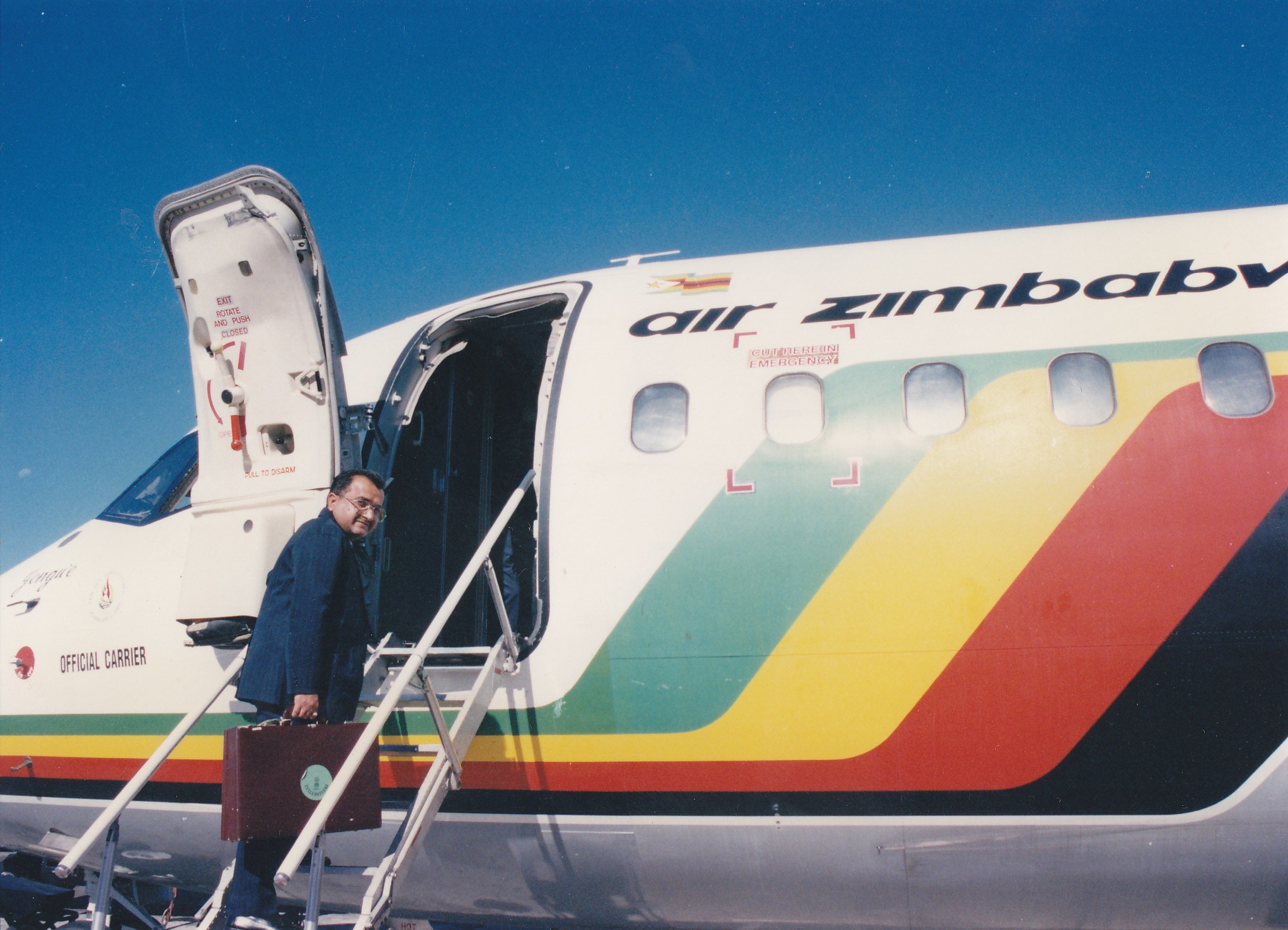 Boarding in the flight of Zimbabwe during Presidential tour 